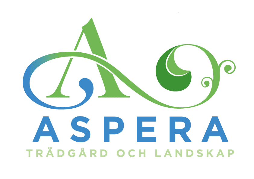 Aspera trädgård och landskap logotyp